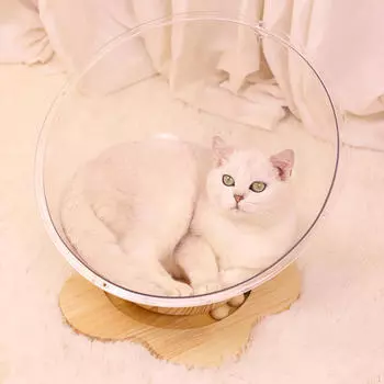 Прозрачная капсульная кровать для кошек, принадлежности для центра развлечений, дышащее спальное гнездо, гамак для L