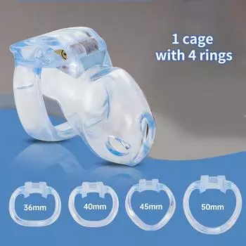 Прозрачная клетка 5 размеров с 4 кольцами xxs