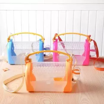 Прозрачная клетка для хомяка, переноска для путешествий, переносные игрушки для хомяков, аксессуары для клеток, товары для животных, крыса синий