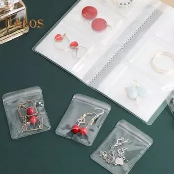 Прозрачная книга для хранения ювелирных изделий, органайзер для сумок, легкий доступ, герметичная застежка-молния, портативная шкатулка-органайзер для ювелирных изделий с сумками L