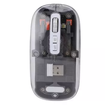 Прозрачная компьютерная мышь 2.4G BT1 BT2 Tri Mode USB перезаряжаемая беспроводная Bluetooth-мышь с USB серый