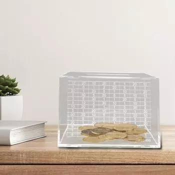 Прозрачная копилка для денег, прозрачная копилка для денег, копилка для монет, компактный и практичный контейнер для монет для настоящих