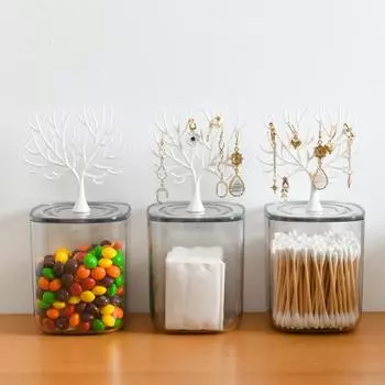 Прозрачная коробка для хранения ватных палочек, органайзер для макияжа, коробка для хранения ватных тампонов, косметическая коробка для хранения в ванной комнате, спальне