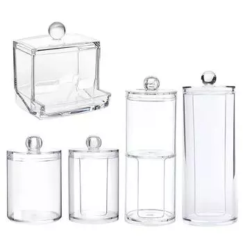 Прозрачная коробка для хранения ватных палочек, органайзер для макияжа, акриловая коробка для хранения, косметическая коробка для ватных тампонов, ванная комната, спальня, хранение