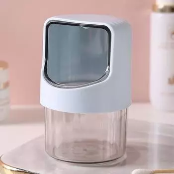 Прозрачная коробка для хранения ватных палочек, вращающаяся, с крышкой, пыленепроницаемая, настольная коробка для хранения ватных палочек, пластиковая банка для хранения зубочисток