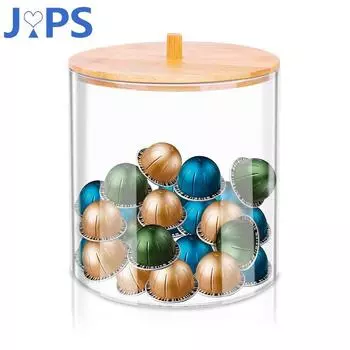 Прозрачная коробка для кофейных капсул с крышкой, пылезащитная акриловая коробка для хранения, держатель для кофейных капсул, кухонный органайзер, аксессуары для капсул чёрный