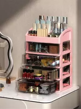 Прозрачная косметическая коробка с несколькими отделениями, идеально подходит для хранения косметики и украшений 2 layers белый