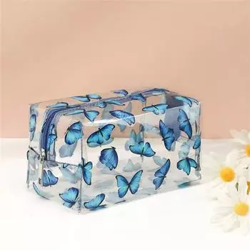 Прозрачная косметическая сумка ПВХ мультяшный шаблон Косметическая сумка Женская водонепроницаемая и маслостойкая молния Сумка для красоты Сумка для путешествий Туалетные принадлежности