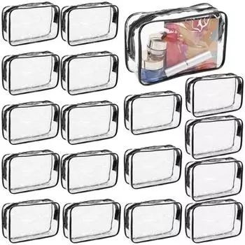 Прозрачная косметичка для туалетных принадлежностей, водонепроницаемая косметичка для путешествий с застежкой-молнией для женщин и мужчин, деловая поездка чёрный