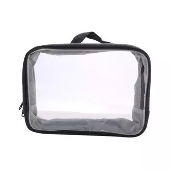 Прозрачная косметичка из ПВХ для женщин, водонепроницаемая прозрачная косметичка, косметичка, органайзер для макияжа, сумка для хранения туалетных принадлежностей для ванны M чёрный