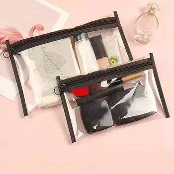 Прозрачная косметичка из ПВХ для женщин, водонепроницаемая прозрачная косметичка, косметичка, органайзер для макияжа, сумка для хранения туалетных принадлежностей для ванны