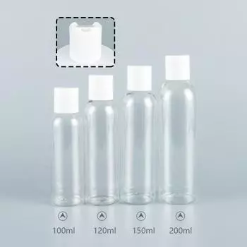 Прозрачная круглая бутылка из ПЭТ с крышкой Qianqiu - 120 мл, 150 мл, 200 мл Упаковка для косметического лосьона 100ml