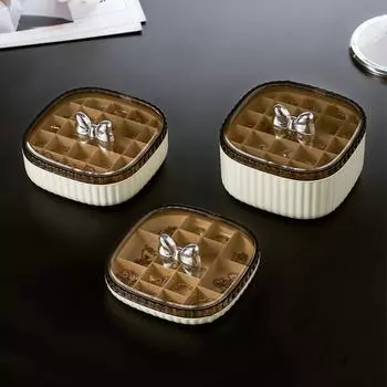 Прозрачная крышка для хранения сережек, 3-слойный дорожный держатель для ювелирных изделий, портативная шкатулка для ювелирных изделий, ожерелье 1 Layer