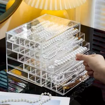 Прозрачная крышка витрины для ожерелий, лоток для украшений с прозрачной крышкой, коробка для хранения ожерелий