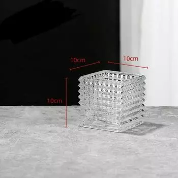 Прозрачная квадратная стеклянная ваза, геометрический квадратный цветочный горшок, цветочные композиции, аксессуары для террариума, украшения дома, аксессуары