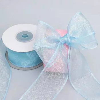 Прозрачная лента Иллюзия Полиэстер Перламутровый цветной Рыбий хвост Лента DIY Украшения Одежда Аксессуары Лента Бант Цветок Ручной работы 4cm*10 Yards