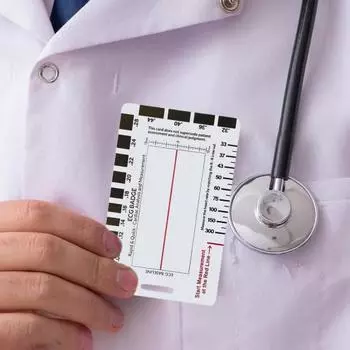 Прозрачная линейка с 7 ступенями, измерительный инструмент, водонепроницаемый, компактный, карманный справочник, интерпретация ЭКГ, инструмент для оценки 1pc