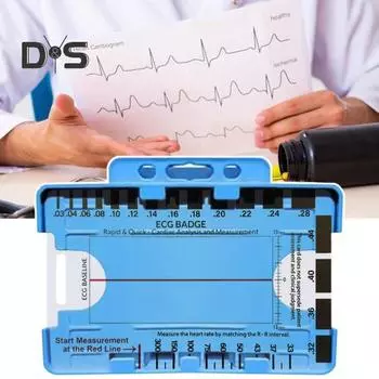 Прозрачная линейка с 7 ступенями, измерительный инструмент, водонепроницаемый, компактный, карманный справочник, интерпретация ЭКГ, инструмент для оценки 1pc