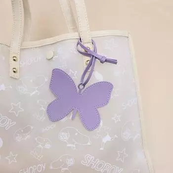 Прозрачная маленькая бабочка кожаная подвеска стиль подвеска женская сумка подвеска автомобильные аксессуары подвеска розовый