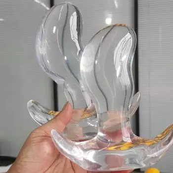 Прозрачная манговая анальная пробка с бусинами - Невидимый мастурбатор для взрослых XXS