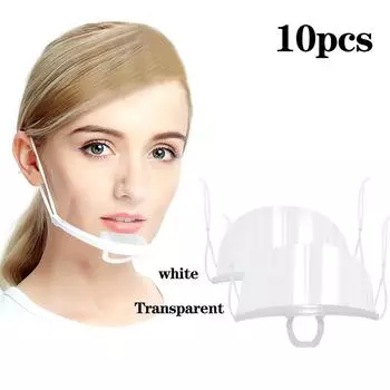 Прозрачная маска для рта с защитой от капель для официанта ресторана и отеля 1 Pcs