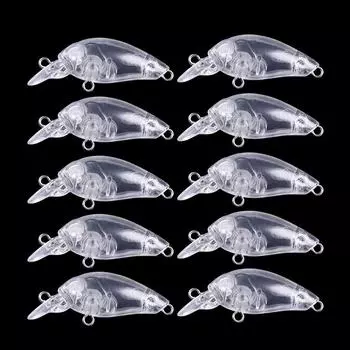 Прозрачная, медленно тонущая блесна Minnow для ловли на дальние дистанции с дизайном «ползущий толстяк» 3.4g прозрачный