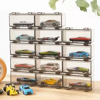 Прозрачная модель автомобиля коробка пластиковый автомобиль игрушка органайзер портативный автомобиль дисплей коробка подарок мальчики прозрачный