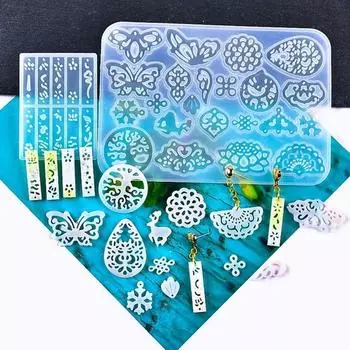 Прозрачная модель ожерелья из эпоксидной смолы «сделай сам», подвески, силиконовые формы, формы для сережек с кристаллами, смоляные формы