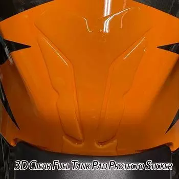 Прозрачная мотоциклетная накладка на бак, универсальная защита для Kawasaki Honda Yamaha Suzuki Aprilia Benelli, наклейки на мотоцикл чёрный
