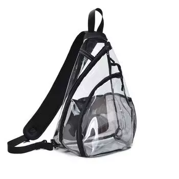 Прозрачная мужская сумка через плечо, повседневная мужская и женская нагрудная сумка, сумка на одно плечо чёрный