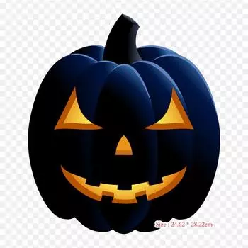 Прозрачная наклейка Calabaza De Halloween Jack O Lante Термопереносная печать Виниловые нашивки Наклейка для одежды Аппликации своими руками Моющиеся нашивки