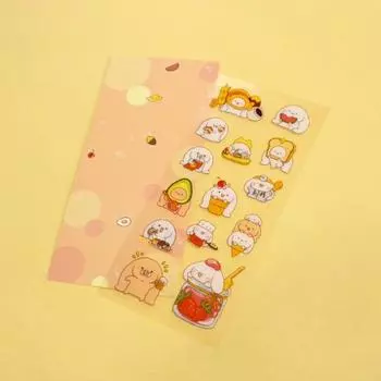 Прозрачная наклейка «Вкусные кролики, ням-ням» — популярная фраза в Корее.