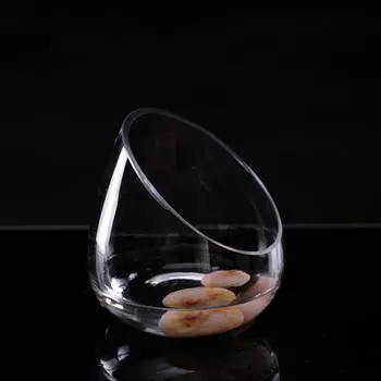 Прозрачная наклонная чаша, стеклянная ваза, террариум, цветочный контейнер, мини-конфеты, цветы