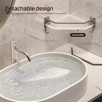 Прозрачная настенная полка для хранения вещей без сверления, прочное несущее настенное крепление, устойчивое к царапинам, многофункциональный треугольный держатель для хранения вещей A