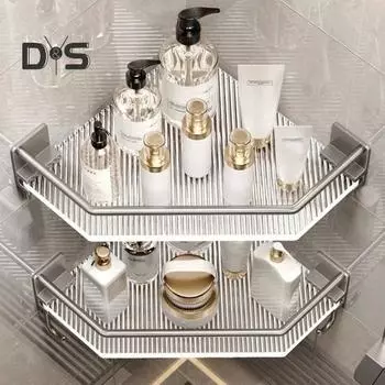 Прозрачная настенная полка для хранения вещей без сверления, прочное несущее настенное крепление, устойчивое к царапинам, многофункциональный треугольный держатель для хранения вещей A