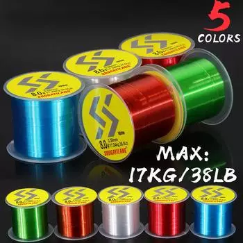 Прозрачная нейлоновая леска Sougayilang 100 м, максимальное сопротивление 0,14–0,50 мм, 38 фунтов 0.16mm-1.0#-10.0lb