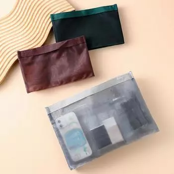 Прозрачная нейлоновая сетчатая косметичка для женщин, большая вместительная сумка для хранения, сетчатая косметичка, дорожный органайзер для туалетных принадлежностей 15*22cm