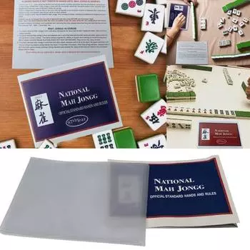 Прозрачная обложка карточки с результатами в маджонге. Официальная стандартная карточка с руками и правилами Национальной лиги маджонга.