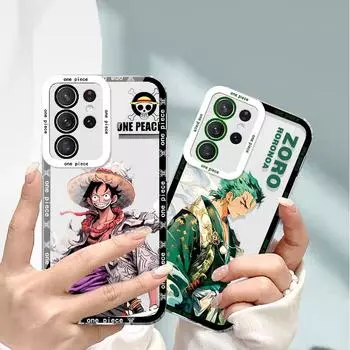 Прозрачная оболочка «Ангельские глазки» для Samsung S22, S23 Plus, A32 — One Piece Аниме-дизайн Луффи и Зоро Samsung S23 Ultra 5G