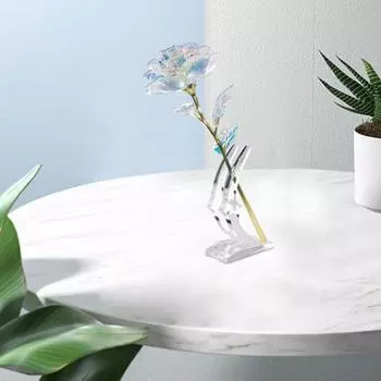 Прозрачная основа для искусственных цветов, прямоугольная основа в форме луны, акриловый кронштейн, прозрачная основа, держатель для букета