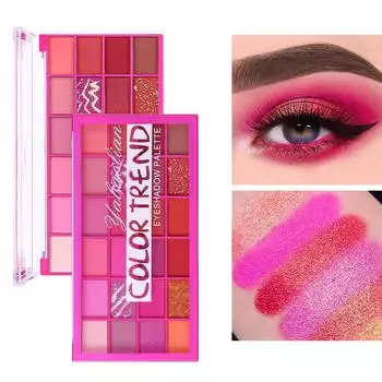 Прозрачная палитра теней для век из 24 цветов. Перламутровые матовые тени для век с эффектом землистого оттенка. 28g