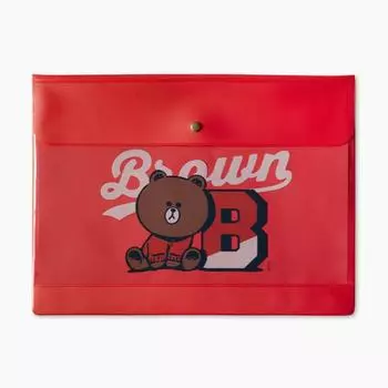 Прозрачная папка для файлов Brown University A4, красная