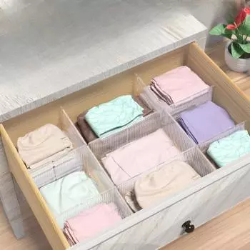 Прозрачная перегородка для хранения ящика, ящик для хранения нижнего белья, носков, перегородка, пластиковая перегородка 32.5*7*2cm зелёный