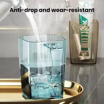 Прозрачная пластиковая чашка для полоскания рта с ручкой. Чашка для полоскания без запаха. Легко чистится. Зубная чашка без заусенцев. Держатель зубной щетки для дома. Ванная комната. Путешествия. чёрный