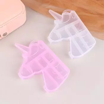 Прозрачная пластиковая коробка для хранения ювелирных изделий в форме единорога с отделением, коробка для демонстрации украшений для контейнера для сережек и ожерелья