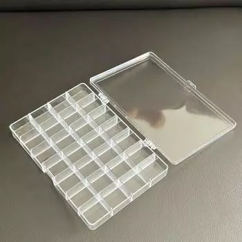 Прозрачная пластиковая шкатулка для украшений на 28 ячеек, прочная коробка для хранения отделений, настольный органайзер, витрина для кукол, контейнер для сережек и бусин