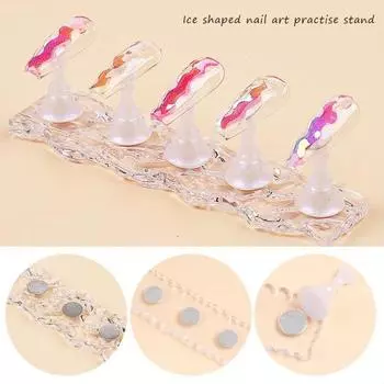 Прозрачная подставка для маникюра, маленькая креативная демонстрационная стойка для практики нейл-арта