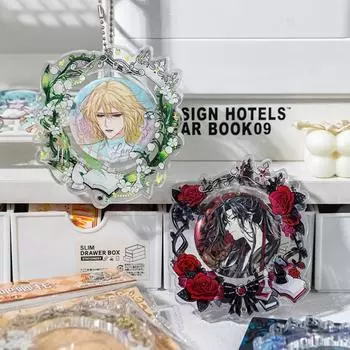 Прозрачная подставка для значков, креативная акриловая подставка для значков в виде цветка, сумка для значков, подвеска, рюкзак, декор yellow