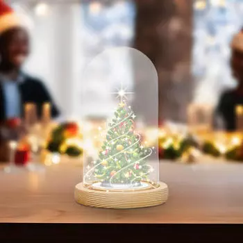 Прозрачная подставка-купол с деревянной основой, декоративный прочный элемент домашнего декора, прозрачный Style A