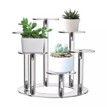 Прозрачная подставка, нескользящая 6-ярусная устойчивая основа, аниме-фигурки, выставка коллекционных предметов, акриловая подставка, столешница, кексы, косметика, витрина ювелирных изделий